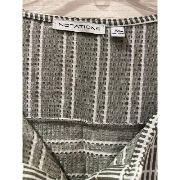 Notations Women's Long Sleeve Shirt Top Size XL Striped/Geometric Poly Blend - Picture 4 of 7